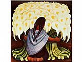 Diego Rivera The Flower Seller painting